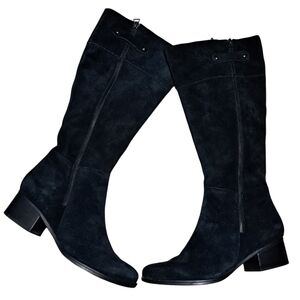 Naturalizer Demi Wide Width Leather Suede Boot Goth Missing Insert S 8.5WW Black